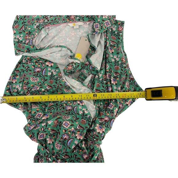 Boden Womens Wrap Dress UK 20 US 16 18 Green Floral Midi Ruffle Vneck D0174 NWT - Picture 11 of 13